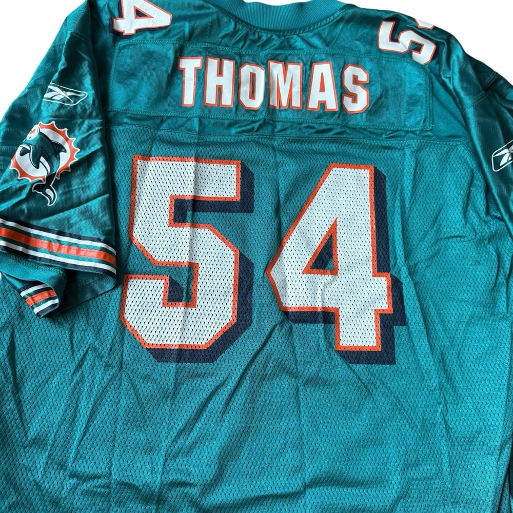 NFL Equipment Reebok Miami Dolphins Jersey Sz L Mesh 54 Thomas - Picture 3 of 6